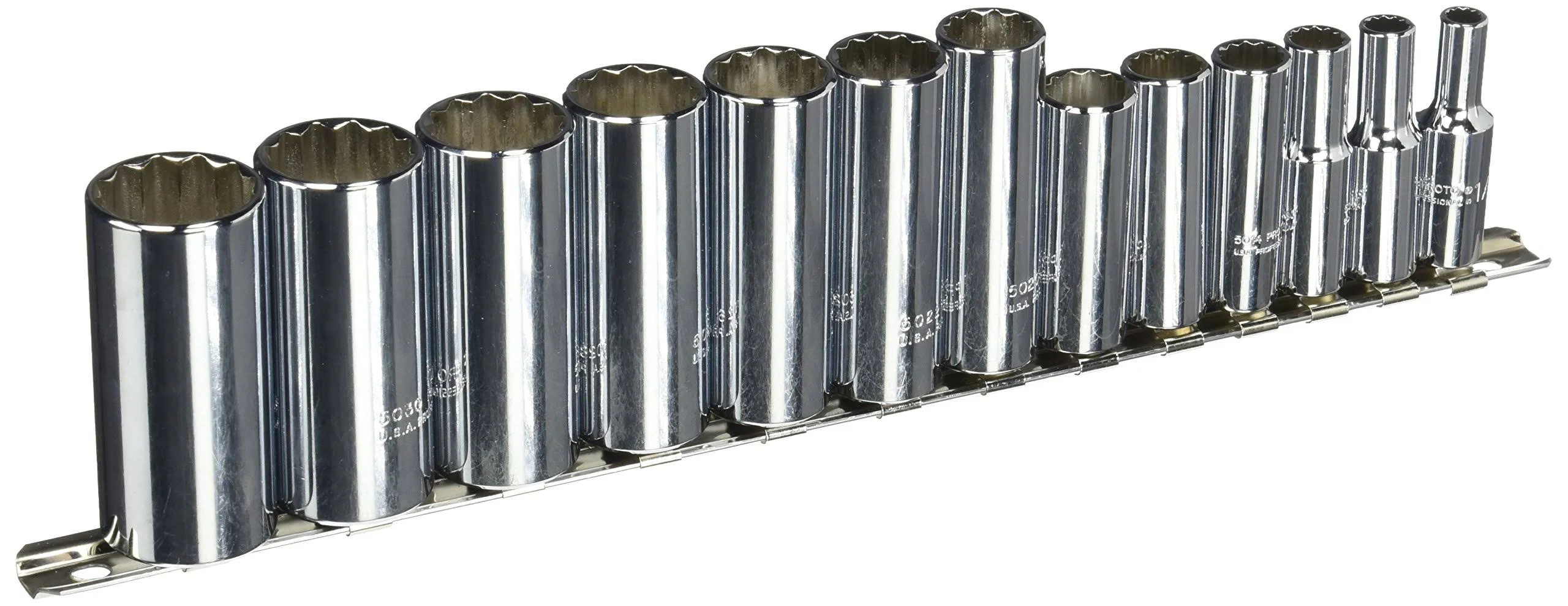 3/8" Drive Deep Socket Set SAE 13 Pieces 1/4 in to 1 in , Full Polish