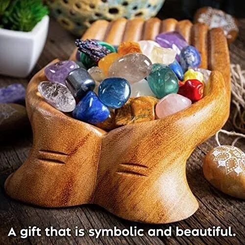 Decorative Objects Figurines Wooden Carving Hands Crystal Display Racks Storage Two Handed Objects Wooden Crafts Model Tray Jewelry Holder For Home Decor 230506 From Kong09, $41.79 | DHgate.Com