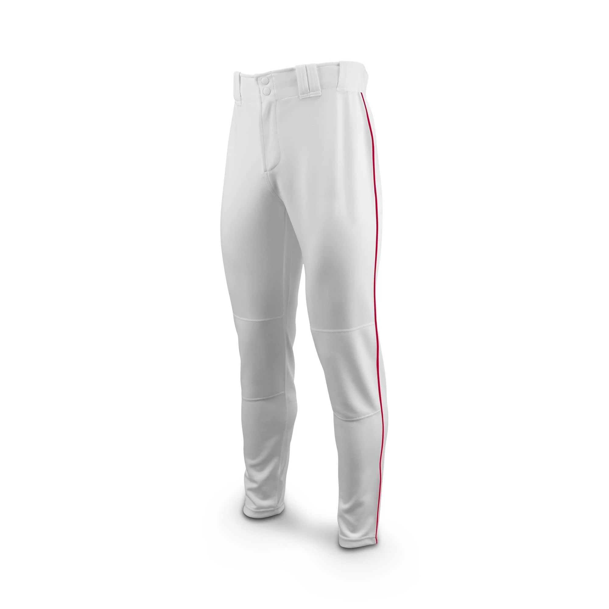 Marucci Men's Excel Piped Baseball Pants, XXL, White/Red