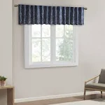 Madison Park Navy Andora Faux Silk Embroidered Window Valance