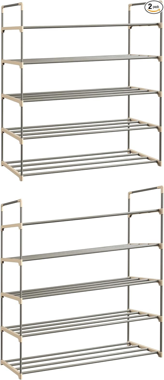 Set of Two 5-Tier His and Hers Shoe Organizer Shelves - Contemporary - Shoe Storage - by Trademark Global | Houzz