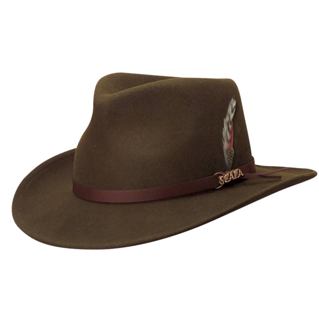 Scala Classico Men's Crushable Felt Outback Hat