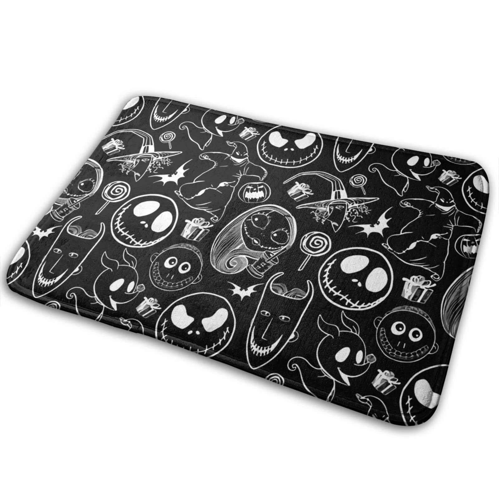 Scary Christmas Bath Mats Carpet Black 15.7&#034; X 23.5 Inch Bathroom Rugs for Ba...