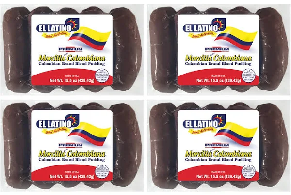 El Latino Colombian Morcillas 15.50oz or 5 units (Pack of 4), total 20 units or 3.87lb