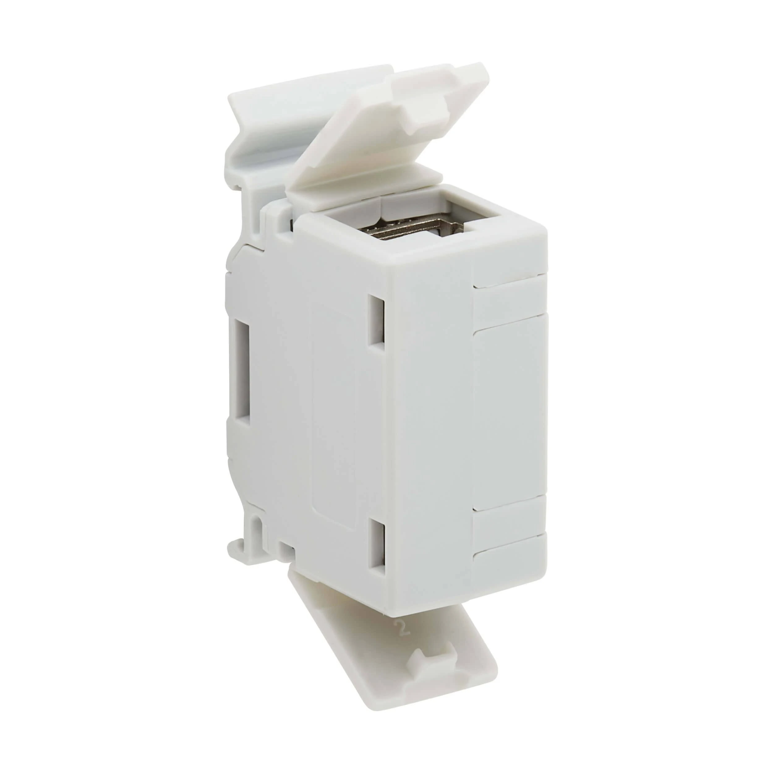 Tripp Lite Cat6a Shielded In-Line DIN-Rail Mountable Snap-In Coupler (RJ45 F/F) TAA