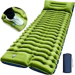 Fun Pac Yuzonc Camping Sleeping Pad, Ultralight Camping Mat with Pillow Built-in Foot Pump Inflatable Sleeping Pads Compact for Camping Backpacking