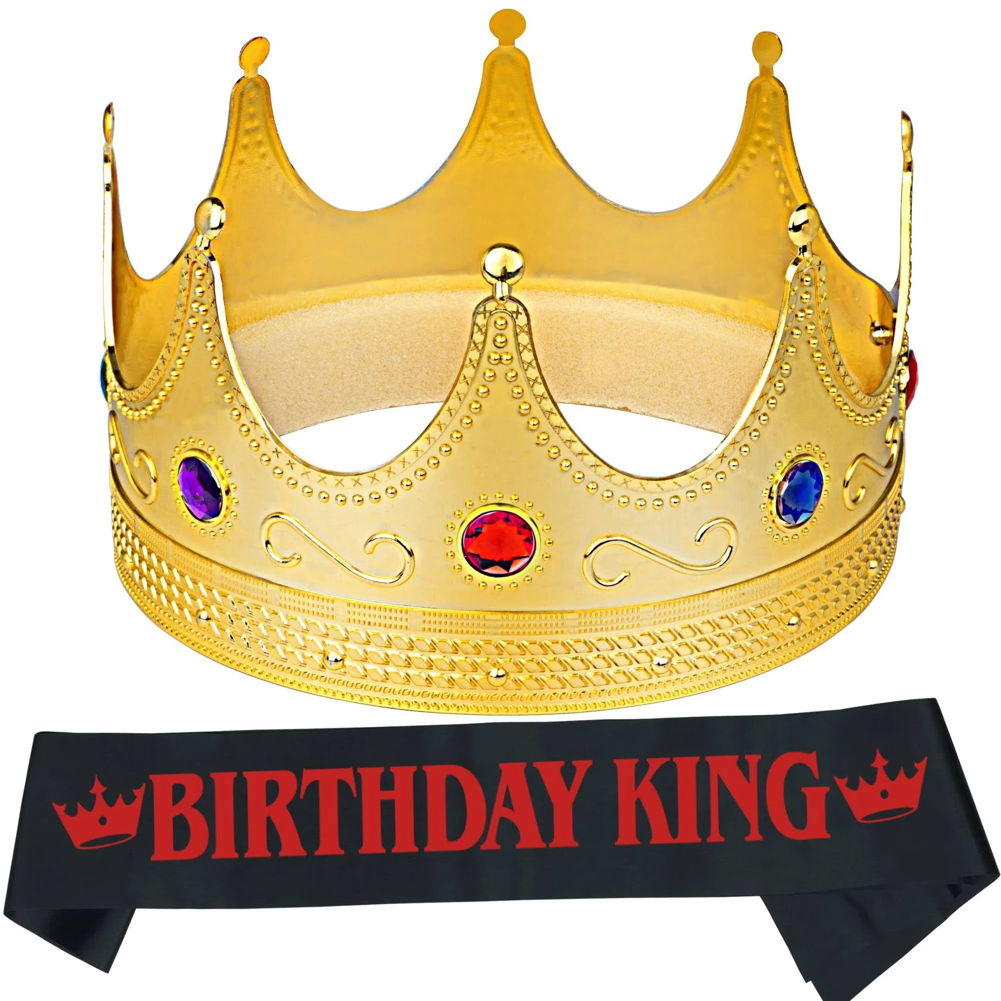 NA Birthday King Crown and Birthday King Sash,Birthday Gifts for Men, Birthday P