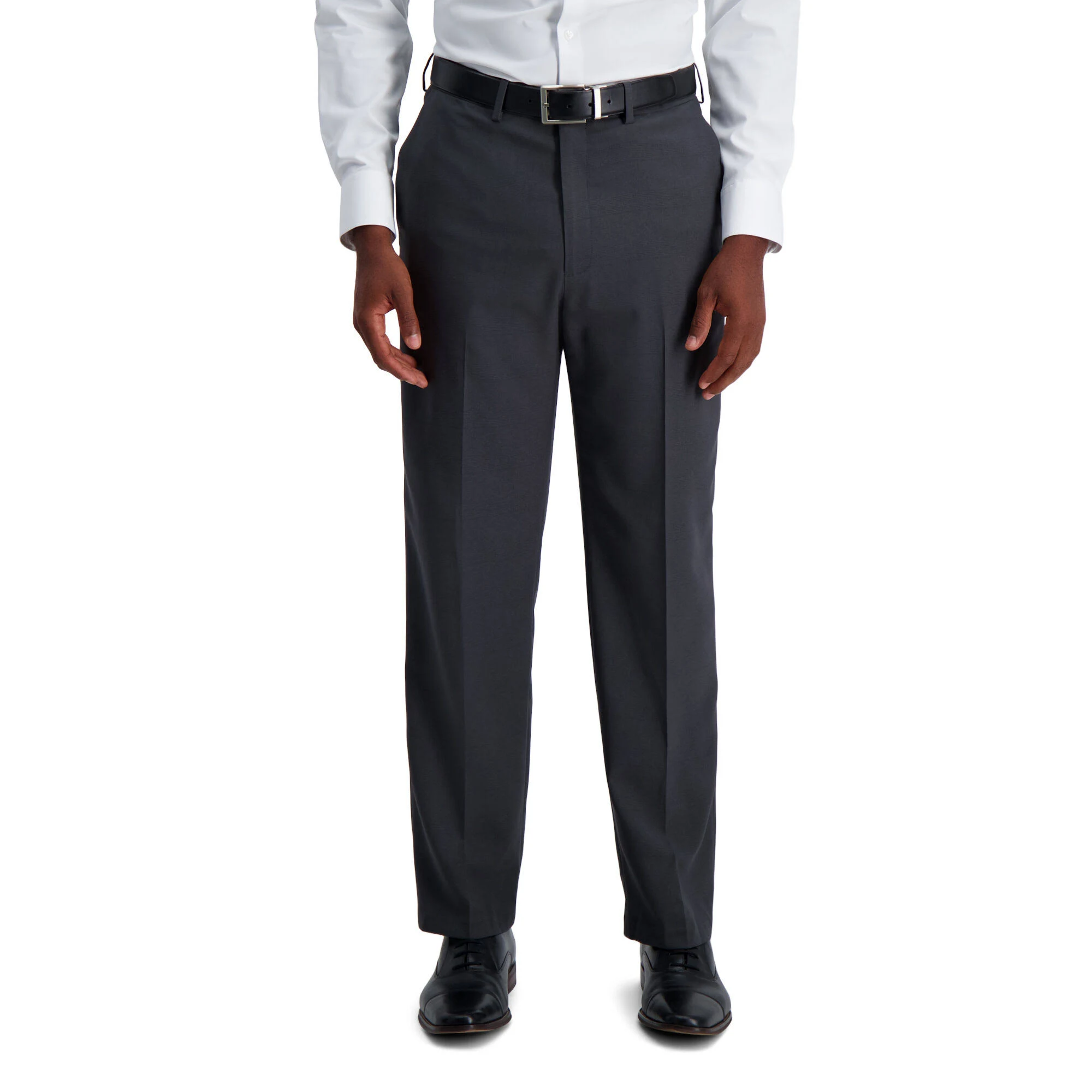 Haggar Men's Premium Comfort Classic Fit Flat Front Hidden Comfort Waistband Pant