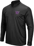 Colosseum Men's Washington Huskies Black 1/4 Pullover Shirt, Small