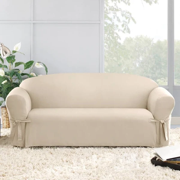 Sure Fit Cotton Duck Sofa Slipcover, Natural