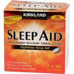 Kirkland Signature Sleep Aid, 25 mg., 96 - 192 Tablets