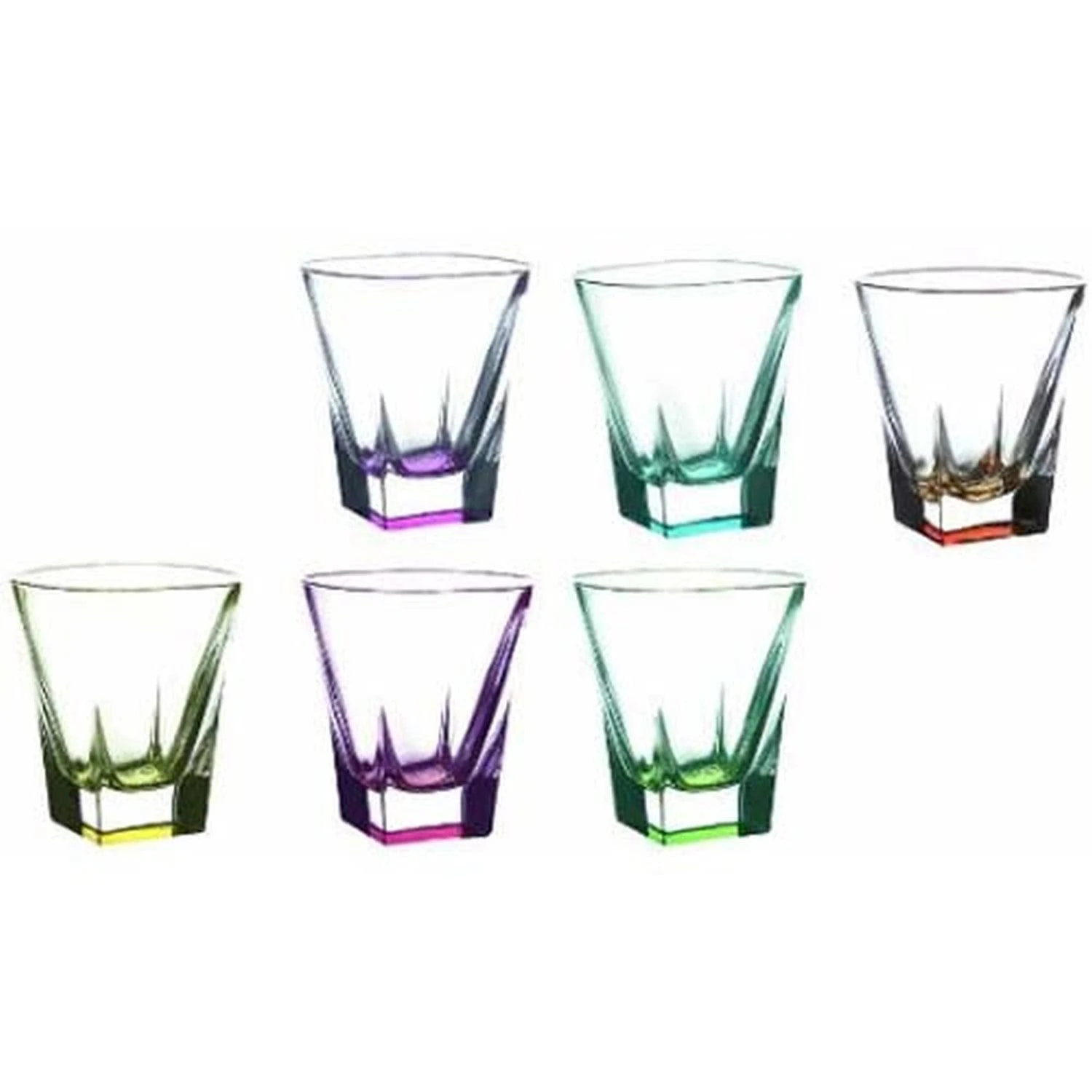 Fusion Crystal Multicolor Double Old fashion Set