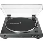 Audio-Technica At-LP60X-BW Fully Automatic Belt-Drive Stereo Turntable, Hi-Fi, 2 Speed, Dust Cover, Anti-Resonance, Die-Cast Aluminum Platter Brown