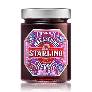 Hotel Starlino Italian Maraschino Cherries, Set of 3 Glass Jars