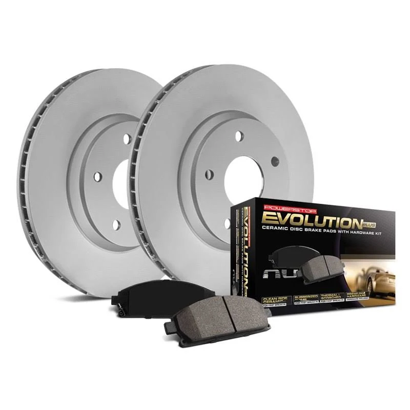 2022 Toyota GR86 Front Brake Disc and Pad Kit, Plain Surface 5 Lugs Ceramic Z17 Evolution Geomet Coated CRK6082 by Powerstop®