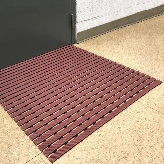 VinTread Mat Vinyl Wet Area Floor Matting for Swimming Pool Shower Sauna SPA Bath Tub Bath Splash Matting Water Drain Wet Flooring Anti-Slip Indoor/Outdoor by VinTek (3' x 12', Brown)