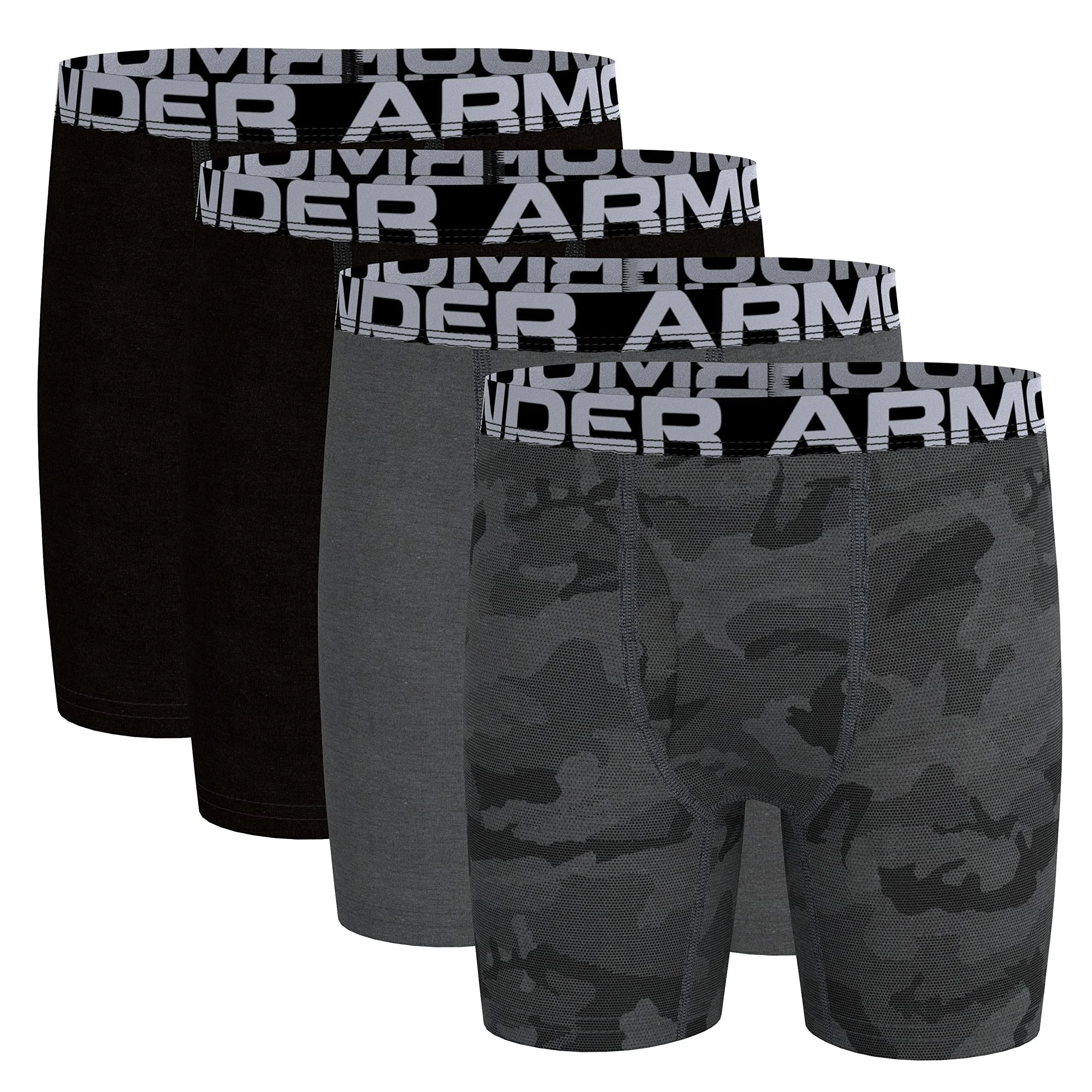 Boys' Under Armour Boxer Briefs Underwear 4 Pack Medium Camo