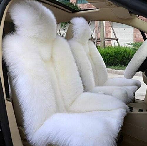 OKAYDA Car Seat Cover Genuine Australia Sheepskin High Low Wool Luxury Front Seat ...