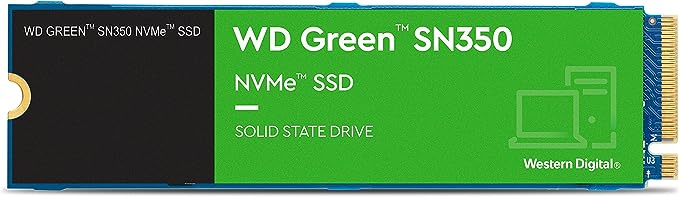 Western Digital 500GB WD Green SN350 NVMe Internal SSD Solid State Drive - Gen3 PCIe, M.2 2280, Up to 2,400 MB/s - WDS500G2G0C