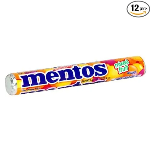 Mentos Fruit Candy, 1.32-Ounce Rolls (Pack of 12)