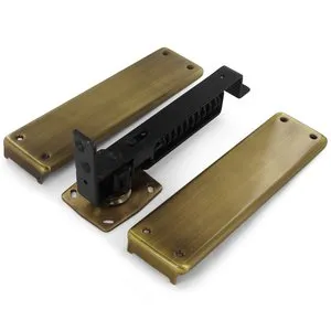 Deltana DASH95U15 Double Action Spring Hinge with Cover Plates Satin Nickel - Solid Brass