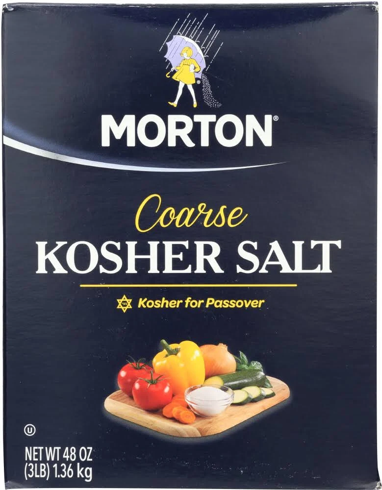 Morton Kosher Salt, Coarse - 48 oz