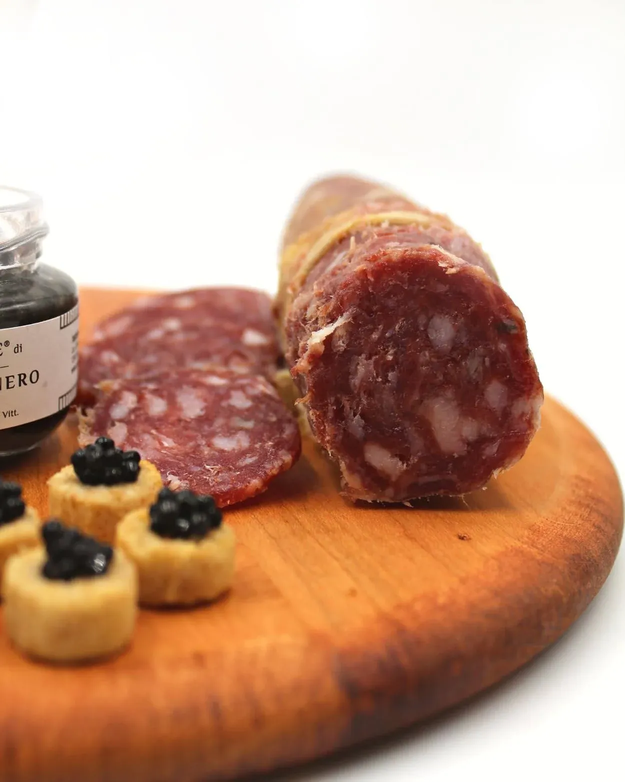 "Fortuna's All Natural Salami with Black Truffle - Tartufo, 8 oz Stick, Made in USA from 100% Natural Pork, Naturally Cured for a Rich Flavor - Perfect for Charcuterie Boards and Gourmet Snacking!"