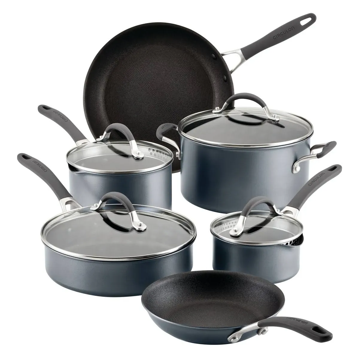 A1 Series 10-Piece Aluminum Nonstick Cookware Set in Graphite