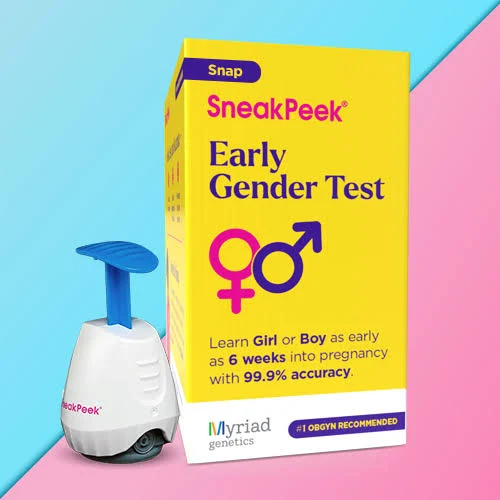 SneakPeek® - Early Gender Test Kit - Fast Results - Over 99% Accurate¹ DNA Gender Prediction - Discover Gender at 6 Weeks - Lab Fees Included (Snap)