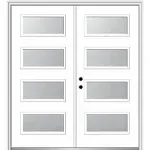 National Door Company, 72" x 80", Fiberglass Smooth, Primed, 4-Lite, Frosted ...