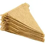 LEOBRO 48 Pcs Burlap Banner, 36Ft Triangle Flag, DIY Decoration for Holidays, Wedding, Camping, Party, New Year Decorations, Merry Christmas Banner, Indoor Christmas Decoration