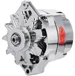 Alternator - GM Original Look - 12SI - 100 amps - 12V - 1-Wire / 3-Wire - Single V-Belt Pulley - Straight Mount - Aluminum Case - Chrome - GM - Each