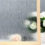 VELIMAX Rain Glass Window Film Privacy Static Window Clings Decorative Glass Sticker for Home Office Removable UV Protection Heat Control 35.4 x 157.48 inches