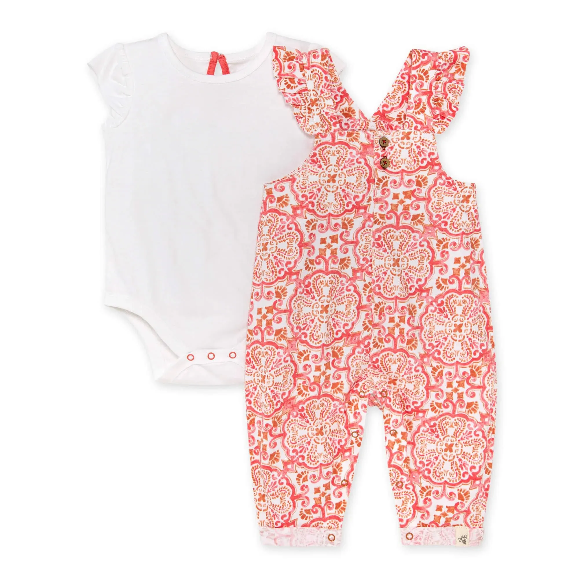 Burt's Bees Baby - Boho Tiles Jumpsuit & Bodysuit Set 3-6 Months