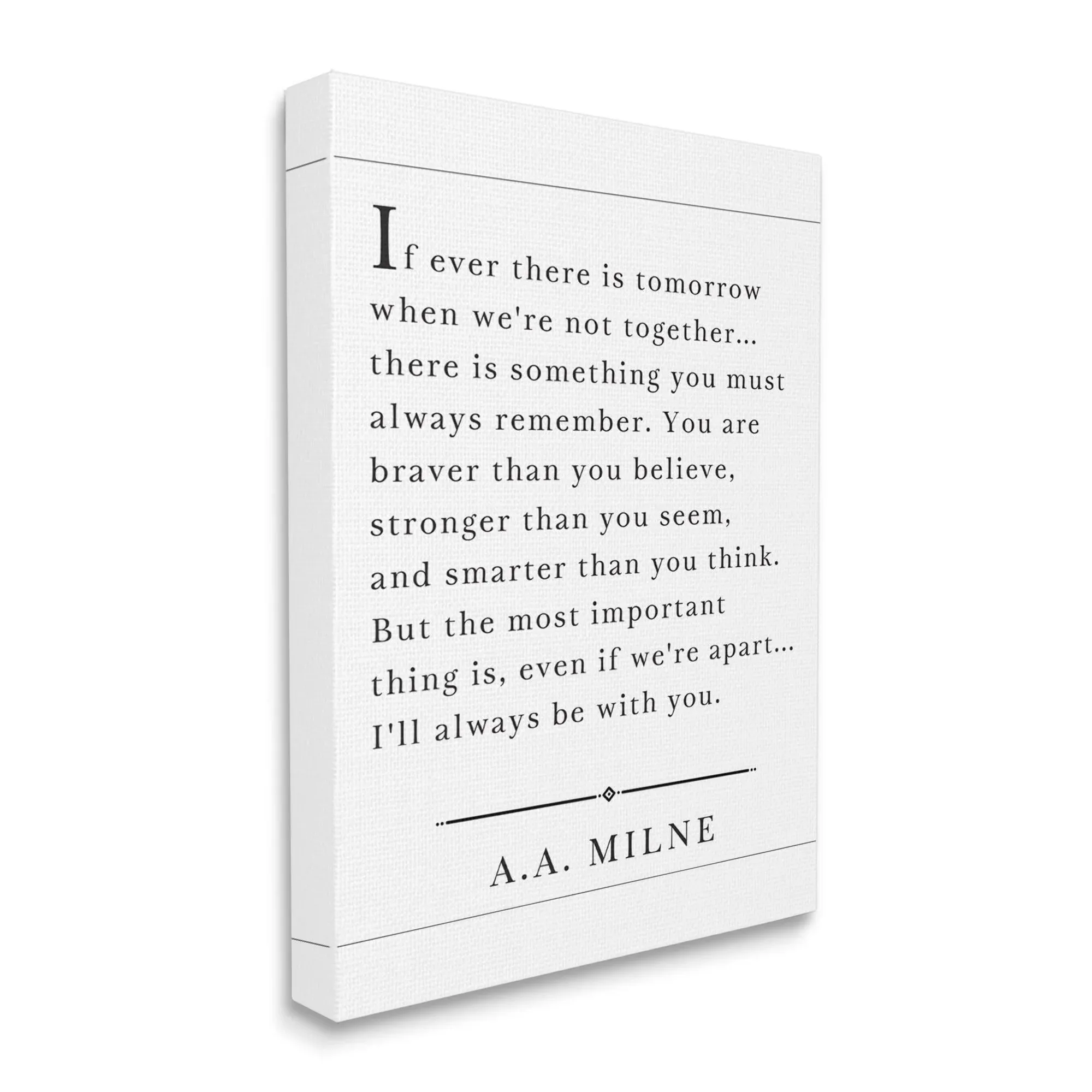 Stupell Industries I'll Always Be with You A.A. Milne Canvas Wall Art, 16 x 20, Design by Artist Lettered and Lined