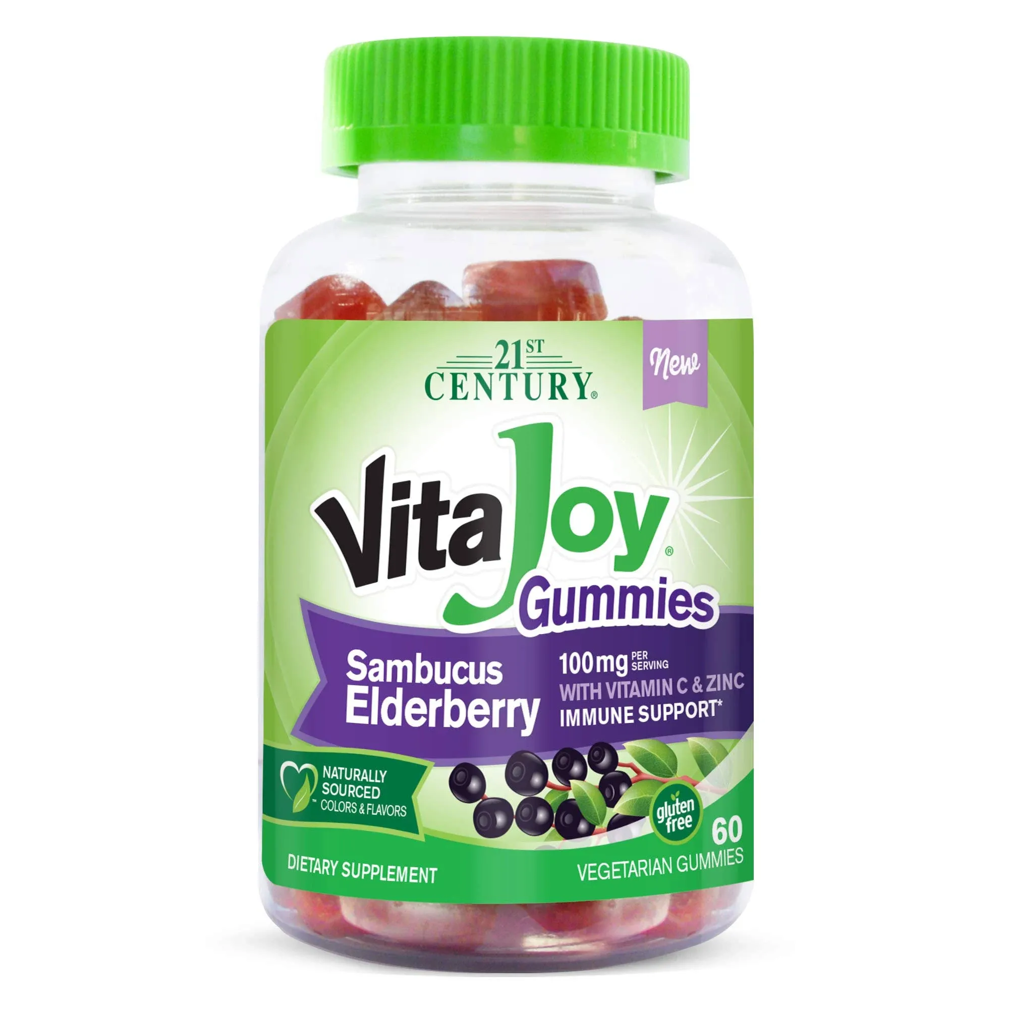 21st Century, VitaJoy Elderberry, 100 mg, 60 Gummies