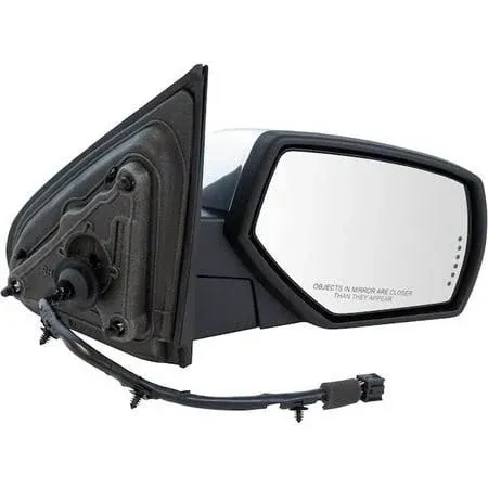 Right Passenger Side Power Mirror with Heated Glass and Puddle Lamp - Chrome ...