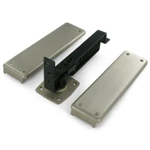 Deltana DASH95U15 Double Action Spring Hinge with Cover Plates Satin Nickel - Solid Brass