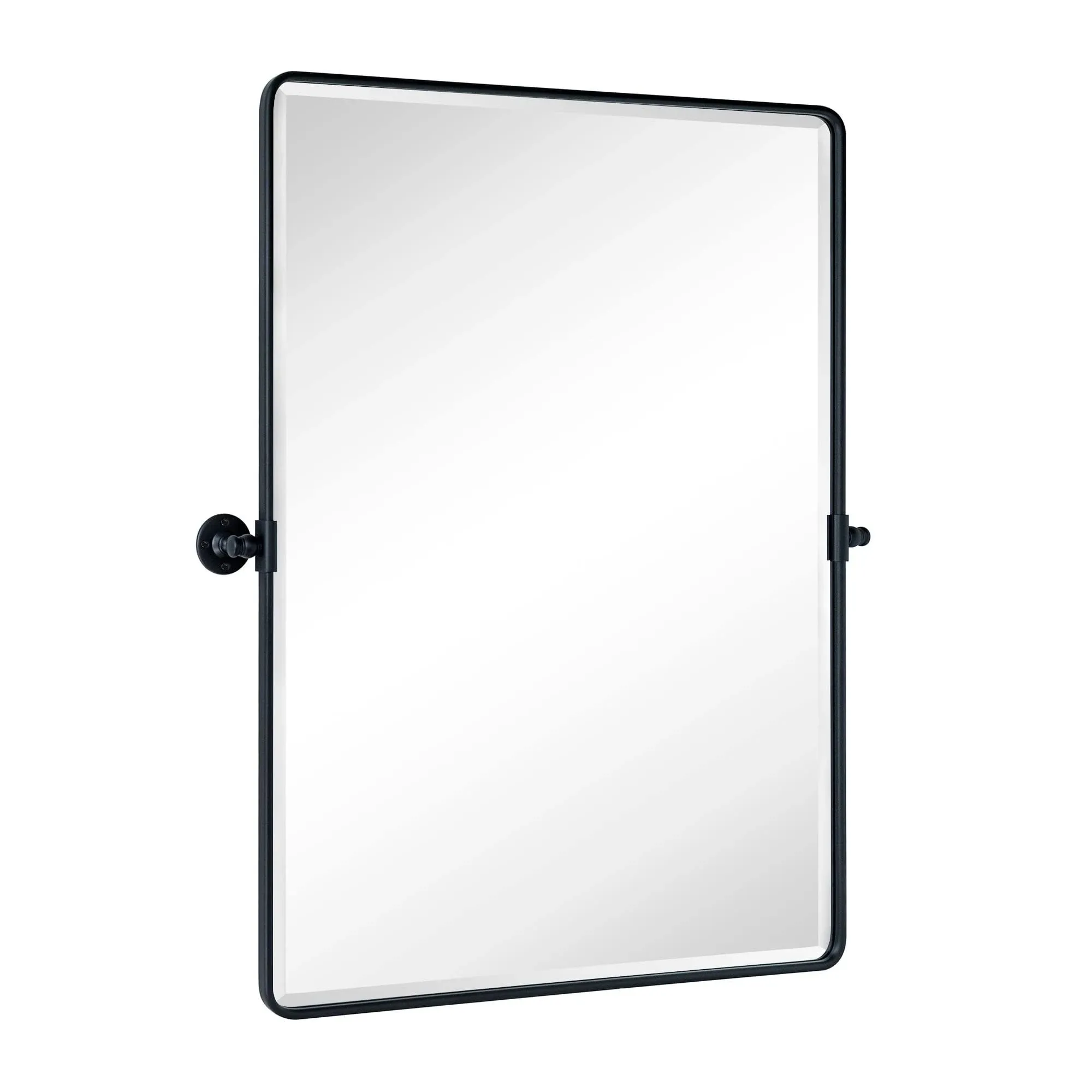 TEHOME Woodvale Rectangle Vertical Metal Wall Mirrors - 40" x 30" - Black