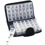 Smart Essentials 14 Day Pill & Vitamin Organizer 2 Weeks AM/PM 4 Doses a Day Travel Case Handy & Portable, Black, GM8283