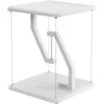 VIVO Universal White 12" Tensegrity Speaker Stand, Floating Tabletop Platform