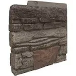 GenStone Faux Stacked Stone Left Corner Panel 12.5" x 11.25" in Coffee Color for Do It Yourself Friendly Home Improvement Projects