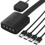 SABRENT USB 2.0 Sharing Switch up to 4 Computers and Peripherals LED Device Indicators (USB-USS4)