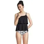 Lands' End Women's Scoop Neck Tiered Tankini Swimsuit Top