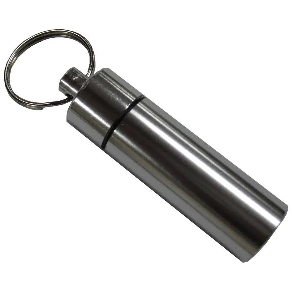 Pillbox Keychain by Profile Gifts®, Carry Your Daily Medicine in This Compact Metal Pill Box Case