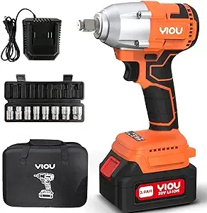 YIOU 20V Max Cordless Impact Wrench 1/2 inch,Compact Impact Wrench Set for Home ...