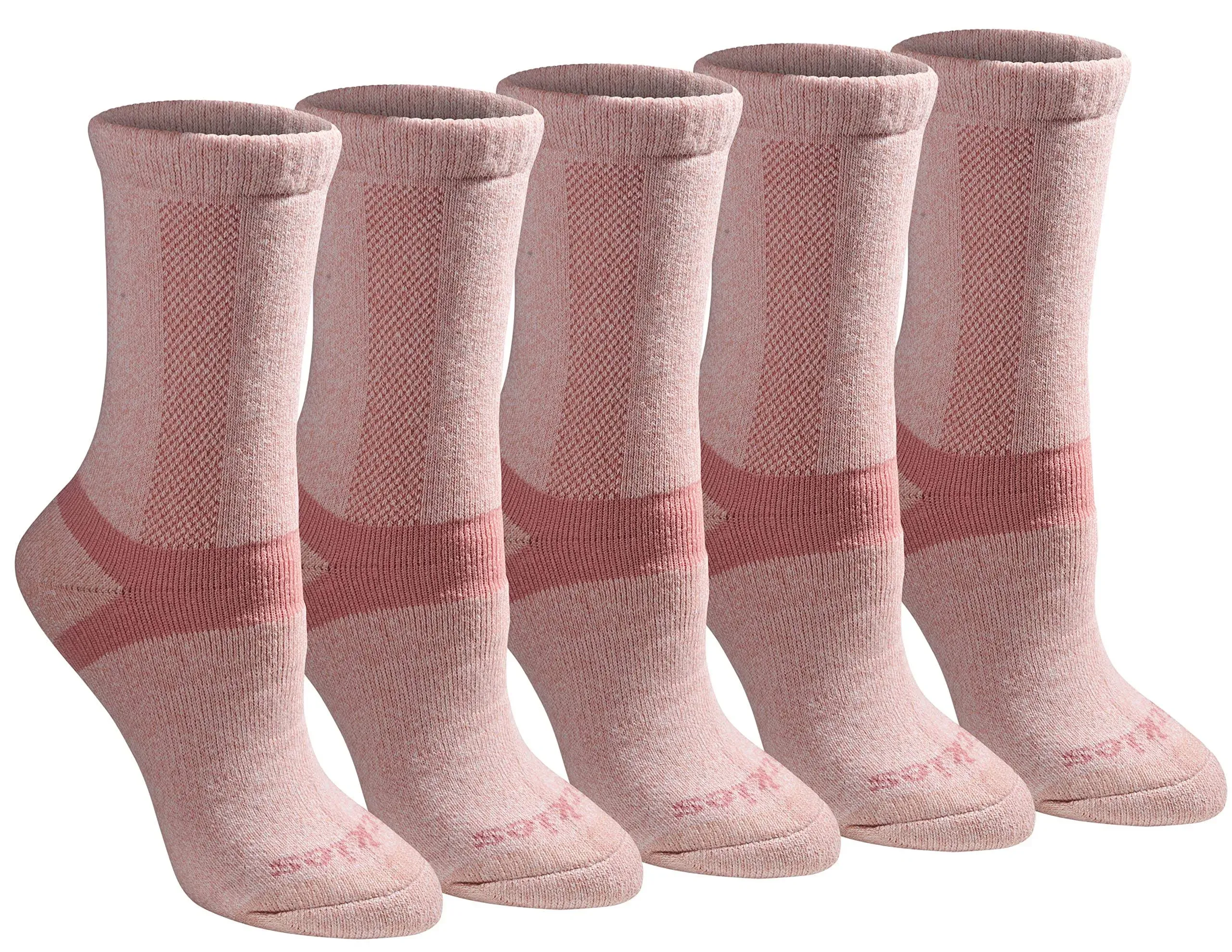 Dickies Women's Max Cushion Non-Binding Crew Socks, (5 Pairs)