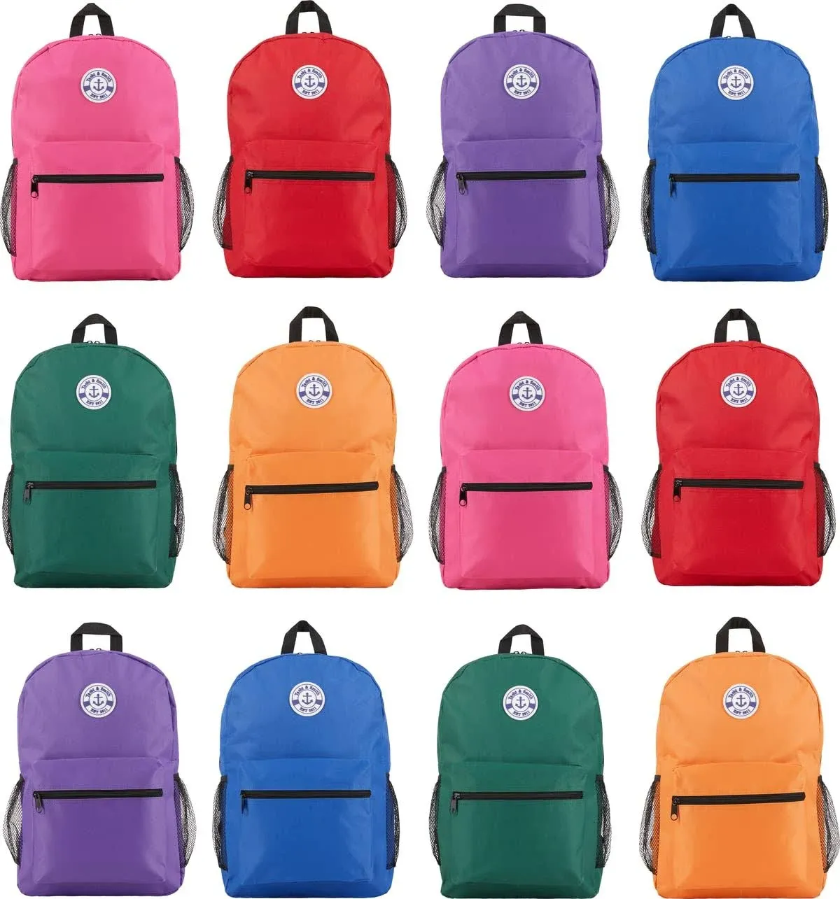 Yacht & Smith 12 Pack 17 inch Wholesale Backpacks for Students, Case of Bookbags ...