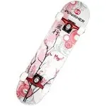 Bike USA Punisher Skateboards Cherry Blossom Complete Skateboard - White/Pink - 31-Inch