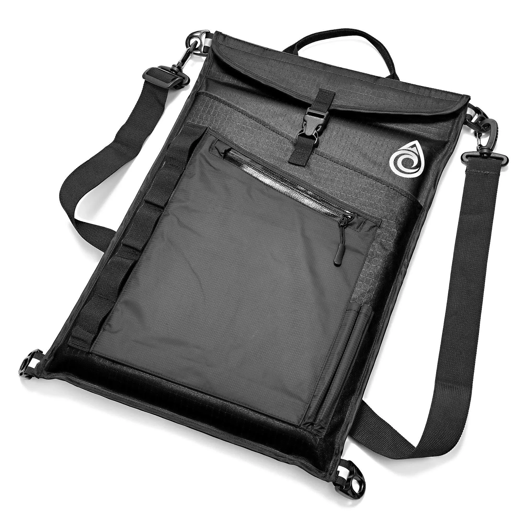 AquaQuest Typhoon Laptop Case - 100% Waterproof, Versatile, Durable, Lightweight, Messenger Bag - Protective Padded Computer Sleeve Pouch - 15" Black